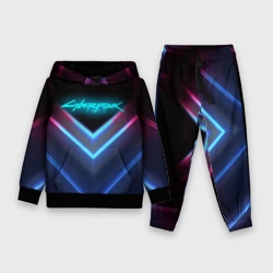 Детский костюм с толстовкой 3D Cyberpunk 2077 neon неон