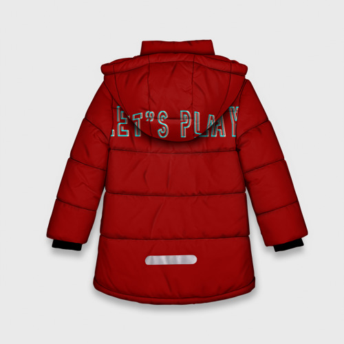 Зимняя куртка для девочек 3D с принтом Anime let's play, вид сзади #1