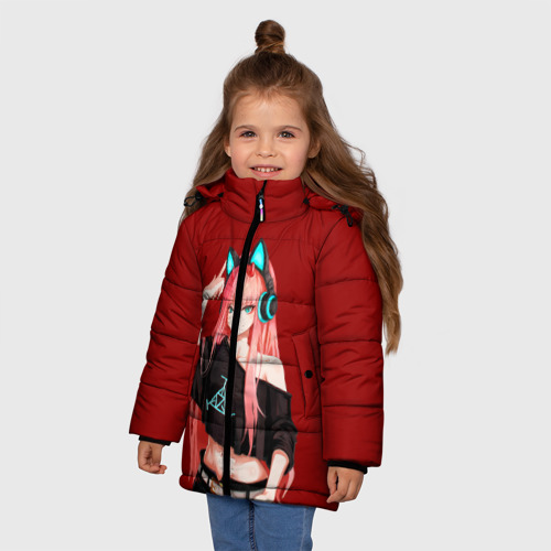 Зимняя куртка для девочек 3D с принтом Anime let's play, фото на моделе #1