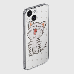 Чехол для iPhone 15 силиконовый с защитой камеры Милейший Котик - фото 2