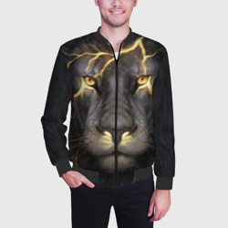 Мужской бомбер 3D Лев с молнией - фото 2
