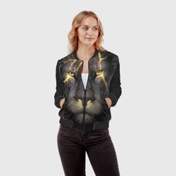 Женский бомбер 3D Лев с молнией - фото 2