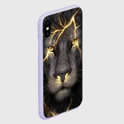 Чехол для iPhone XS Max матовый Лев с молнией - фото 2
