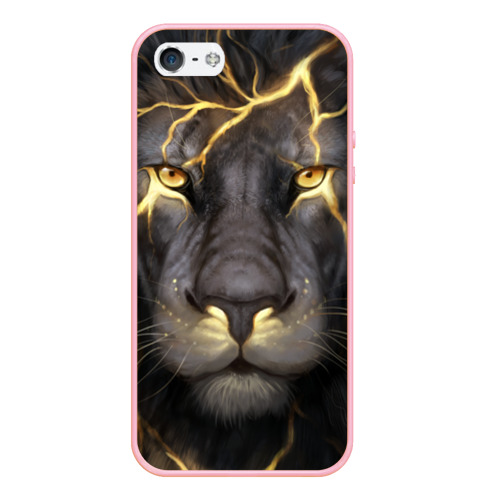 Чехол для iPhone 5/5S матовый Лев с молнией