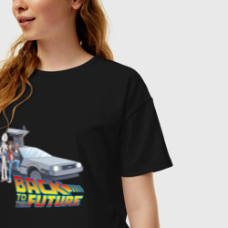 Женская футболка хлопок Oversize Back to the future - фото 2