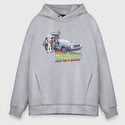 Мужское худи Oversize хлопок Back to the future, цвет меланж