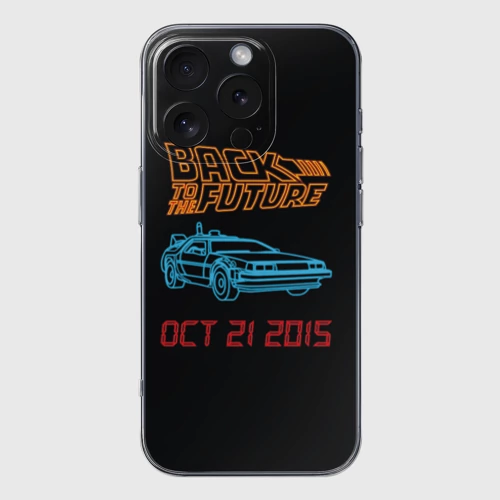 Чехол для iPhone 16 Pro Max силиконовый с защитой камеры Back to the future 10