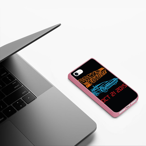 Чехол для iPhone 5/5S матовый Back to the future 10, цвет малиновый - фото 5