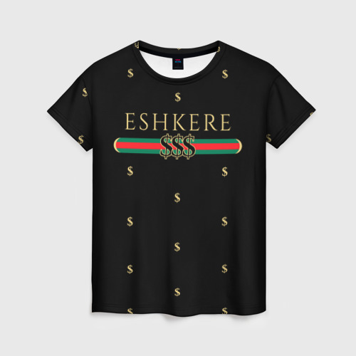 Женская футболка с принтом Face Eshkere GG Style, вид спереди №1