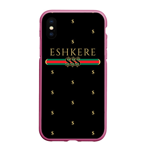 Чехол для iPhone XS Max матовый Face Eshkere GG Style, цвет малиновый