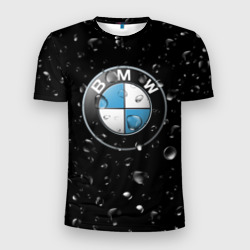 Мужская футболка 3D Slim BMW под Дождём