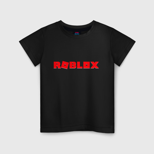 Детская футболка хлопок Roblox Logo, цвет черный