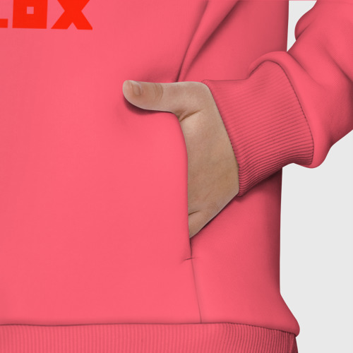 Детское худи Oversize хлопок Roblox Logo, цвет коралловый - фото 8