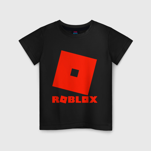 Детская футболка хлопок с принтом Roblox Logo, вид спереди #2