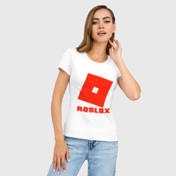 Женская футболка хлопок Slim Roblox Logo - фото 2