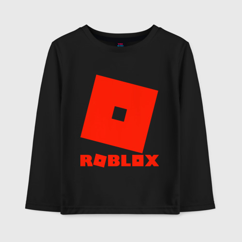 Детский лонгслив хлопок Roblox Logo, цвет черный