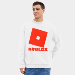 Мужской свитшот oversize без начеса хлопок Roblox Logo - фото 2