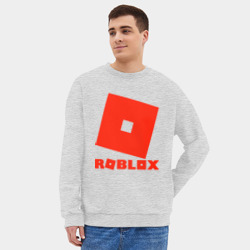 Мужской свитшот oversize без начеса хлопок Roblox Logo - фото 2