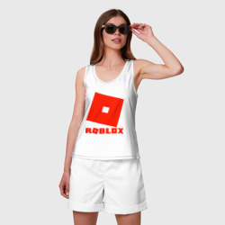 Женская майка хлопок Roblox Logo - фото 2