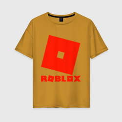 Женская футболка хлопок Oversize Roblox Logo