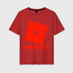 Женская футболка хлопок Oversize Roblox Logo