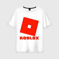 Женская футболка хлопок Oversize Roblox Logo