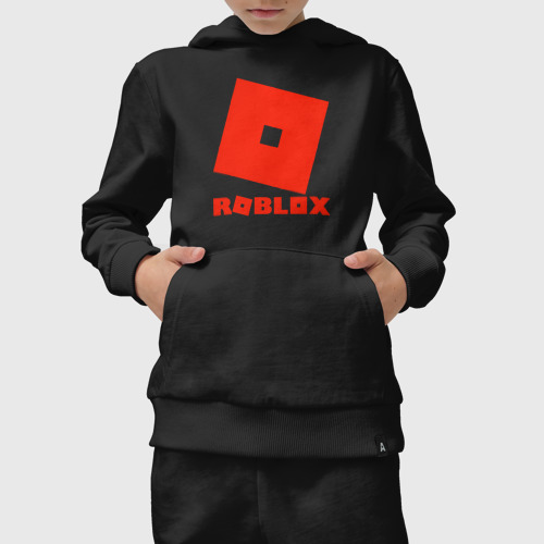 Детский костюм с толстовкой хлопок Roblox Logo, цвет черный - фото 5