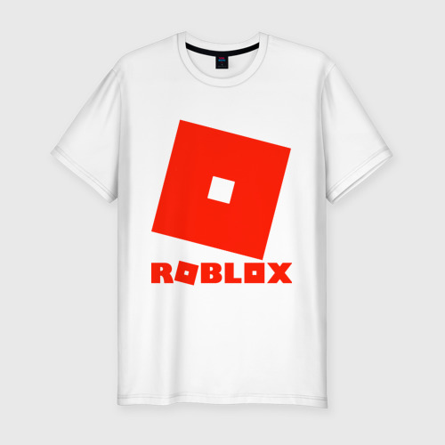 Мужская футболка хлопок Slim Roblox Logo, цвет белый