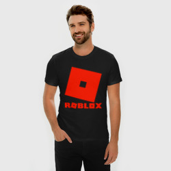 Мужская футболка хлопок Slim Roblox Logo - фото 2