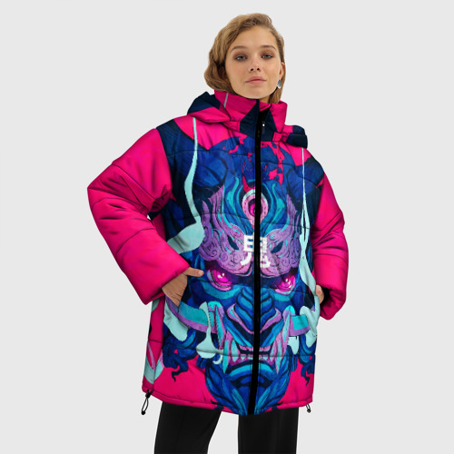 Женская зимняя куртка Oversize Мифический зверь, цвет светло-серый - фото 3
