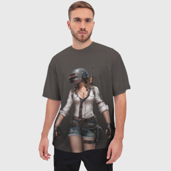 Мужская футболка oversize 3D PUBG girl - фото 2