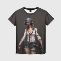 Женская футболка 3D PUBG girl