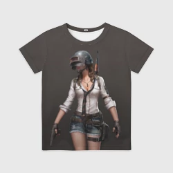 Детская футболка 3D PUBG girl