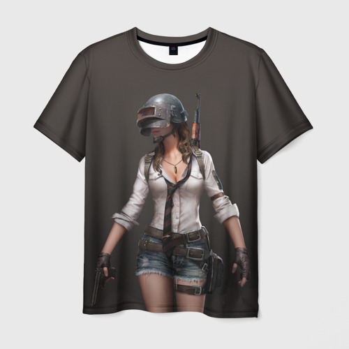 Мужская футболка 3D PUBG girl, цвет 3D печать