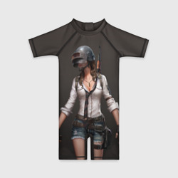 Детский купальный костюм 3D PUBG girl