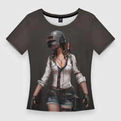 Женская футболка 3D Slim PUBG girl