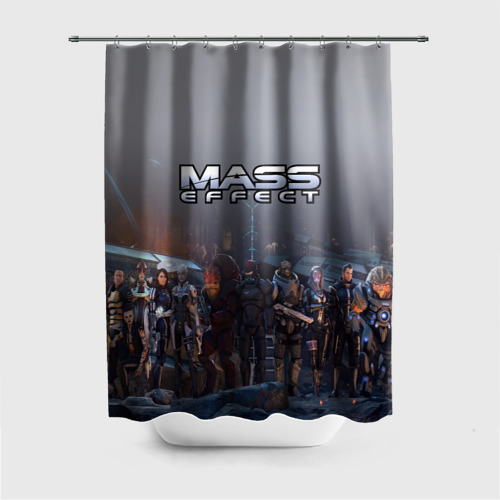 Штора 3D для ванной Mass Effect