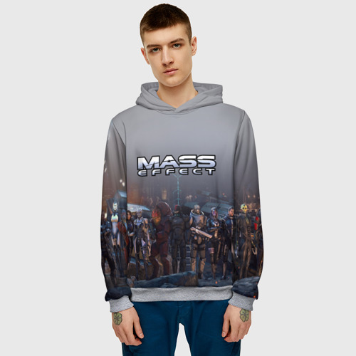 Мужская толстовка 3D Mass Effect, цвет меланж - фото 3