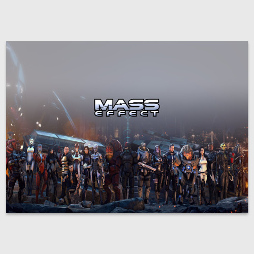 Поздравительная открытка Mass Effect, цвет белый