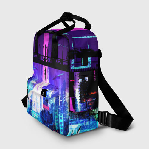 Женский рюкзак 3D с принтом CYBERPUNK, фото на моделе #1