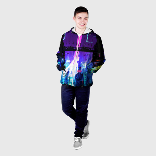 Мужская куртка 3D с принтом CYBERPUNK, фото на моделе #1