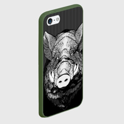 Чехол для iPhone 5/5S матовый Кабан суровый - фото 2