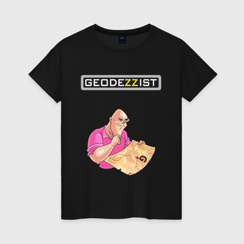 Женская футболка хлопок Geodezzist, цвет черный