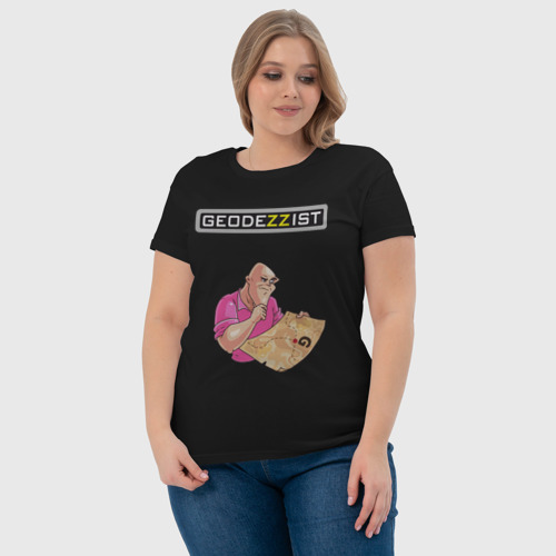Женская футболка хлопок Geodezzist, цвет черный - фото 6