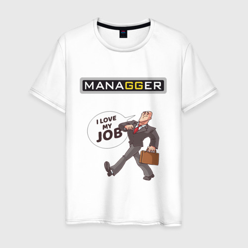 Мужская футболка хлопок Managger, цвет белый