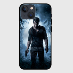 Чехол для iPhone 13 mini Uncharted 4 лого на спине