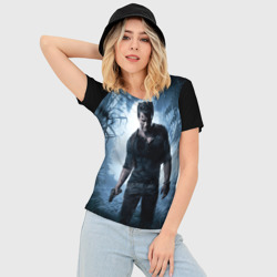 Женская футболка 3D Slim Uncharted 4 лого на спине - фото 2