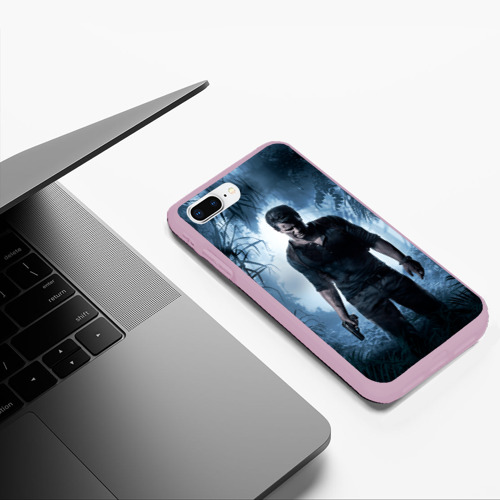 Чехол для iPhone 7Plus/8 Plus матовый Uncharted 4 лого на спине, цвет розовый - фото 5