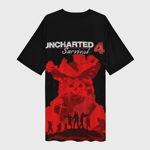 Платье-футболка 3D Uncharted 4 лого на спине, цвет 3D печать - фото 2