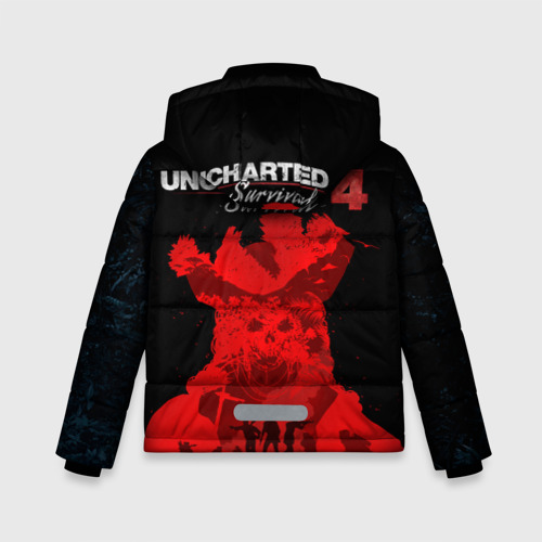 Зимняя куртка для мальчиков 3D Uncharted 4 лого на спине, цвет светло-серый - фото 2